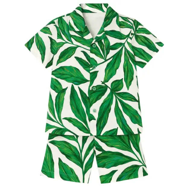 Tropical Leaf Print Co-ord Set for Boys